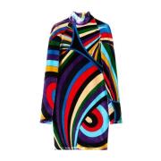 Emilio Pucci Sammet Geometriskt Mönster Klänning i Lila Multicolor, Da...