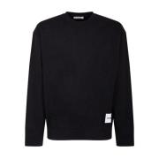 Jil Sander Svart Logo Patch Bomullströja Black, Herr