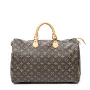 Louis Vuitton Vintage Pre-owned Belagd canvas handvskor Brown, Dam