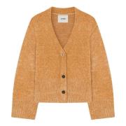 Aeron Chenille Cardigan med A-Motif Knapp Orange, Dam