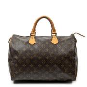 Louis Vuitton Vintage Pre-owned Belagd canvas handvskor Brown, Dam