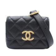 Chanel Vintage Pre-owned Laeder crossbodyvskor Black, Dam