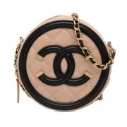 Chanel Vintage Pre-owned Laeder axelremsvskor Beige, Dam