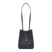 Fendi Shopper väska i svart läder i origami-stil Black, Dam