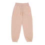 Nike Fleece Byxor med hög midja, Oversize Pink, Dam