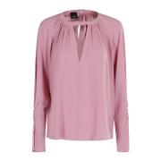 Pinko Elegant Crepe de Chine Blus Pink, Dam