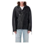 Acne Studios Svart Bikerjacka Ytterkläder Aw24 Black, Herr