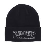 Thrasher Broderad Logo Beanie Mössa Svart/Vit Black, Herr