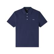 A.p.c. Standard Gots Unisex Polo Skjorta Svart Broderi Blue, Herr