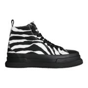 Dolce & Gabbana Zebra High Top Sneakers Black, Herr