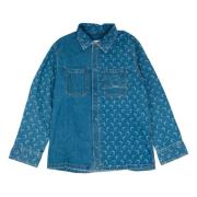 Marine Serre Denim Moon Laser Overshirt Blue, Herr