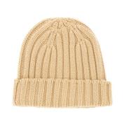 Aspesi Hög Revers Beanie Hat Beige, Dam