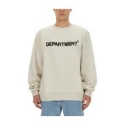 Department Five Logo Sweatshirt, Regular Fit, 100% Bomull Beige, Herr