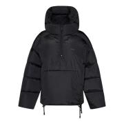 Dsquared2 Svart Quiltad Nylon Huva Anorak Jacka Black, Dam