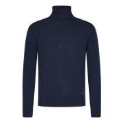 Dsquared2 Blå Ull Kashmir Turtleneck Tröja Blue, Herr