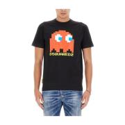 Dsquared2 Pac-Man Logo Print T-Shirt Black, Herr