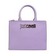 Just Cavalli Lila handväska med främre logotyp Purple, Dam