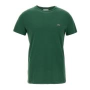 Lacoste Grön Pima Bomull T-shirt med Logotyp Green, Herr