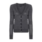 PINKO Lana Cardigan Sweaters Gray, Dam