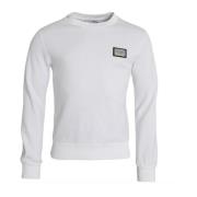 Dolce & Gabbana Vit Bomull Logo Pullover Sweatshirt White, Herr