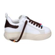 Gio+ Vintage Läder Sneakers för Kvinnor White, Dam