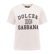 Dolce & Gabbana Vit Ribbad T-shirt Kort Ärm White, Dam