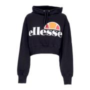 Ellesse Svart Cropped Lättvikts Hoodie Black, Dam