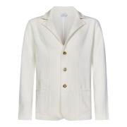 Boglioli Vit Stickad Blazer-Stil Kofta White, Herr