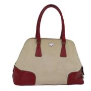 Prada Vintage Pre-owned Canvas handvskor Red, Dam