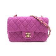 Chanel Vintage Pre-owned Tyg axelremsvskor Purple, Dam