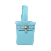 Hermès Vintage Pre-owned Laeder crossbodyvskor Blue, Dam