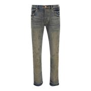 Purple Brand Slim Fit Grå Jeans Med Distressed Effekt Gray, Herr