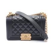 Chanel Vintage Pre-owned Tyg axelremsvskor Black, Dam