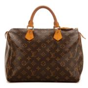 Louis Vuitton Vintage Pre-owned Belagd canvas handvskor Brown, Dam