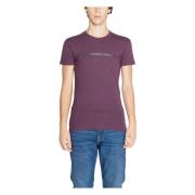 Emporio Armani Bomull Crew Neck T-shirt Purple, Herr