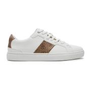 Guess Monogram PU Läder Sneakers - Vit White, Herr