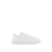 Armani Exchange Vita lädersneakers med logotyptryck White, Herr