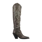 Ermanno Scervino Gröna Krokodiltryck Texan Boots Green, Dam