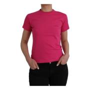 Balenciaga Bomull Crew Neck Tee Rosa Pink, Dam