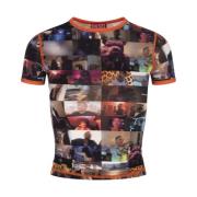 Diesel Tryckt Crew-neck T-shirt och Polo Multicolor, Dam