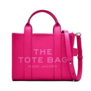 Marc Jacobs Fuchsia Läder Axelväska med Logotyp Pink, Dam