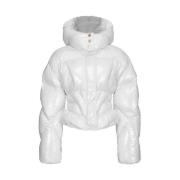 Pinko Klar Nylon Dunjacka med Glansig Finish White, Dam