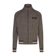 Balmain Brun Bomberjacka med Monogram Motif Brown, Herr