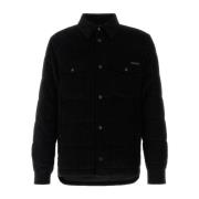 Dolce & Gabbana Svart Corduroy Vadderad Jacka Black, Herr