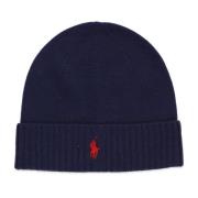 Ralph Lauren Stilfull Ull Beanie för Män Blue, Herr