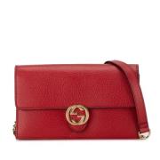 Gucci Vintage Pre-owned Laeder axelremsvskor Red, Dam