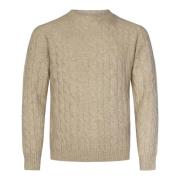 Boglioli Beige Cable-Knit Crewneck Sweater Aw24 Beige, Herr