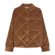 Max Mara Weekend Quiltad Diamantmönster Jacka Brown, Dam