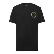 Plein Sport Svart Tiger Kortärmad Bomull Jersey T-shirt Black, Herr