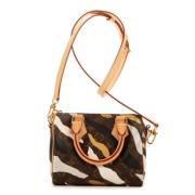 Louis Vuitton Vintage Pre-owned Belagd canvas handvskor Brown, Dam